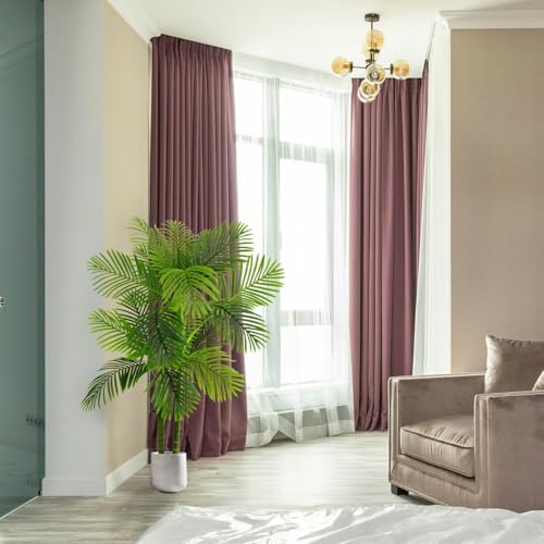 Warmplants Artificial Palm Tree, 5ft Golden Cane Faux Palm Plant with Basket, Large Phoenix Palm UV Resistant Fake Plants for Indoor Outdoor Home Garden Patio Office Décor - color: Palm, size: 5ft