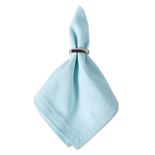 DII Chambray Kitchen, Tabletop Collection, Aqua, Napkin Set - color: Aqua, size: 20" x 20" (Set of 6)