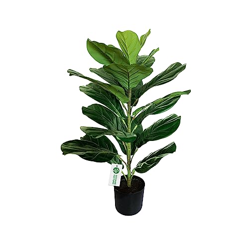 30" Little Artificial Fiddle Leaf Fig Tree/Faux Ficus Lyrata for Home Office Decoration