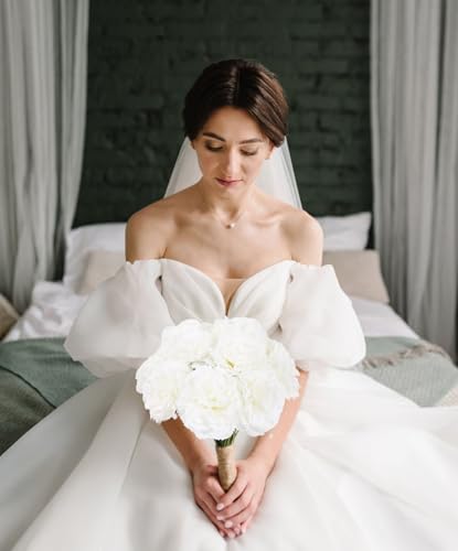 IPOPU White Carnations Artificial Flowers 10PCS Small White Flowers 11.4" Fake Carnations Silk Flowers for Home Decor Indoor Centerpiece Table Decorations Wedding Bouquets for Bride - color: White