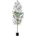 Jocoevol Olive Tree, 6FT Artificial Indoor Tall Faux Olive Trees w/Planter & Natural Wood Trunk and Lifelike Fruits, Fake Olive Artificial Tree for Home Office Decor - size: 6ft