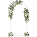 6.6FT Metal Wedding Arch Backdrop Stand,Stable Wedding Arch Frame for Wedding Ceremony Birthday Party Baby Shower Graduation Anniversary Floral Decoration,White - size: 6.6x3.3FT White