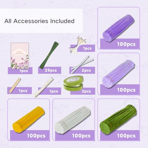balinging 500pcs Pipe Cleaners Craft for Flowers,Chenille Stems for DIY Flower Making Kit,Pipe Cleaners Projects Creative for DIY Art and Craft,Ideal for Holiday Decoration(Daisy) - color: Daisy