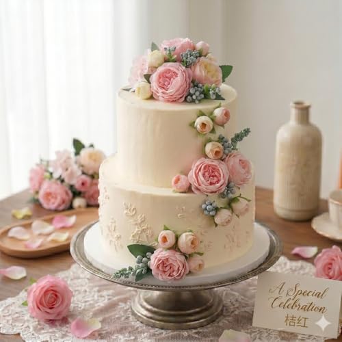 4 Bunches Artificial Flowers Pink Peonies for Decoration Silk Flowers Fake Roses Arrangements Plastic Table Centerpiece Faux Flores for Home Vase Living Room Decor - color: Peach Pink