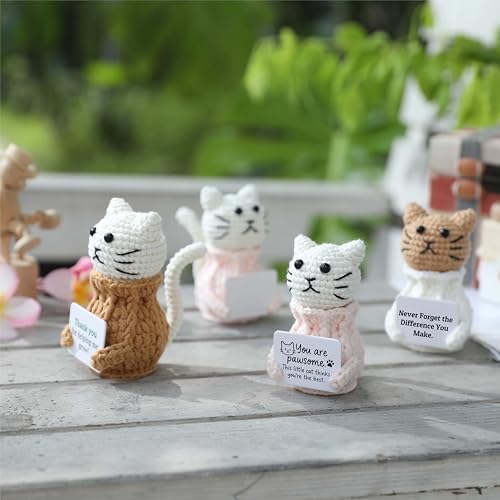 YOOJEE Positive Crochet Animals Cat – “Never Forget the Difference You Make” - color: Cat-Never Forget the Difference You Make