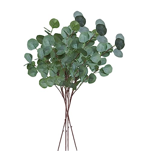 XZJMY 4 Pack Artificial Eucalyptus Stems Leaves 37.4" long Faux Eucalyptus Branches,Artificial Flowers Greenery for Home Decor Flower Arrangement Wedding Party Table Centerpiece (Green) - color: Green
