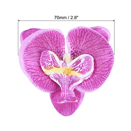 PATIKIL 7cm/2.8" Artificial Orchid Flower Heads, 20 Pack Silk Phalaenopsis Fake Butterfly Orchid Heads for Wedding Floral Bouquet Decor DIY Craft Making, Dark Purple - color: Dark Purple, size: 2.8"