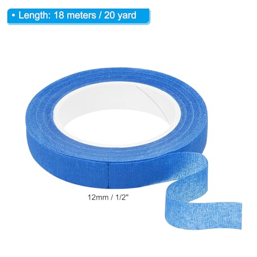 PATIKIL Floral Tape 1/2" x 30 Yard / 12mm x 27m, 2 Pack Flower Wrap Adhesive Tape for Bouquet Stem Wrapping, Blue - color: Blue