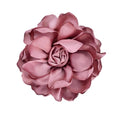 Dainty Satin Rose Flower Brooch Pins for Women Delicate Large Camellia Pins Shawl Clips Duckbill Clips Wedding Prom Banquet Party Jewelry Gift - color: Earth Red