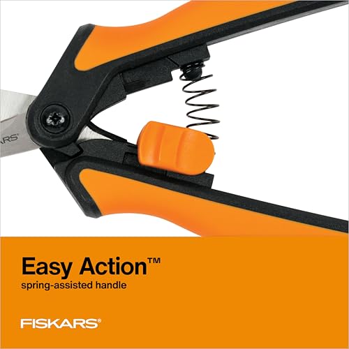 Fiskars 6" Pruning Scissors for Flower Stems, Herbs, Buds, and Small Plants, Garden Snips with Stainless Steel Blades, Gardening Trimmers with Comfortable Handle - style: Snips