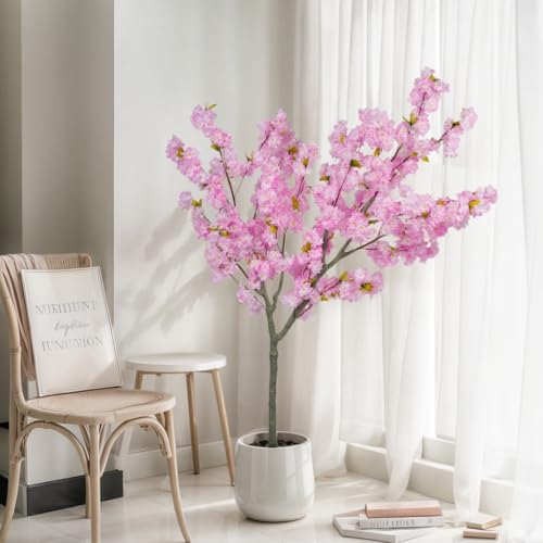 Artificial Cherry Blossom Tree, 6ft Pink Sakura Tree, Bendable Branches for Home Decor, Weddings, Festivals