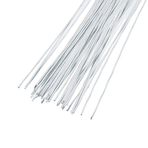 Decora 22 Gauge White Floral Wire 16 inch,50/Package - color: white
