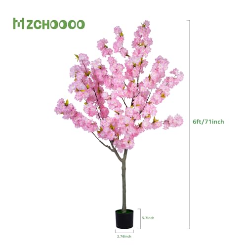 Artificial Cherry Blossom Tree, 6ft Pink Sakura Tree, Bendable Branches for Home Decor, Weddings, Festivals