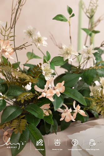 Ling's moment Artificial Greenery Stems Box Set, Faux Greenery Picks for DIY Bridal Bouquets Wedding Floral Arrangement Table Centerpieces, Olive Green & Jade - color: Season Combo- Early Autumn