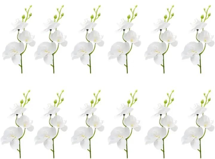 LARDUX 12 Pieces Artificial Flowers for Floating Candles Wedding Centerpiece Mini Orchid Flower Filler Vase Fillers for Wedding Dinning Table Party Home Bar Restaurant Decoration-Cream - size: 12 PCS Artificial Mini Orchids