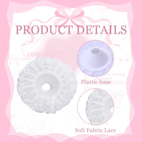 UPSTORE 4Pcs Lace Bouquet Collar DIY Bouquet Holder Wedding Bridal Bouquet Collar Lace Decoration Bouquet Holder Flower Handle Holder for Wedding Party Decoration Supplies