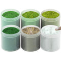 6-Pack Model Grass Cashmere Powder - Mixed Green Flocking Material for Architectural Models, Diorama Landscapes, Sand Table Scenery, and Terrain Construction