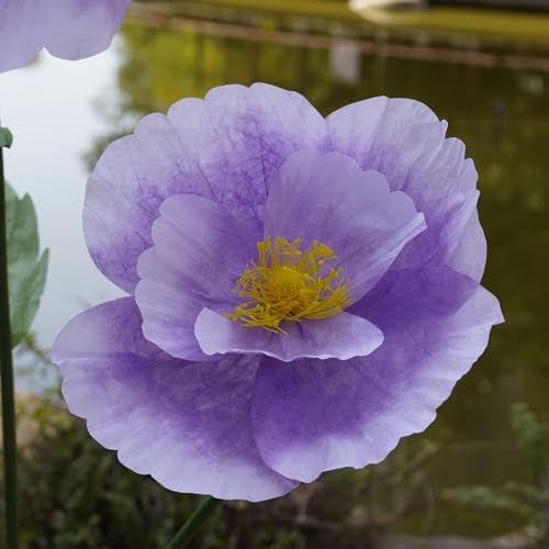 Giant Flowers,Oversized Artificial Flower with Gradient Petals,Large Paper Floral Decor with Stand for Wedding Backdrops, Event Parties, Photo Booth Props, Home Decoration (Purple) - color: Purple
