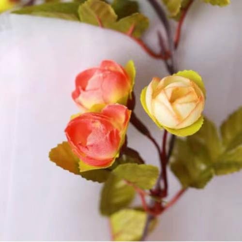 Fantasee Artificial Rose Vine Garland Lights 20 LED 45 Flowers USB Operated Flower Garland Fairy Lights for Wedding Valentine's Day Home Garden Arch Party Birthday Decor (Champagne, 6FT) - color: Champagne