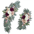 Ponatia Wedding Arch Flowers (Pack of 2), Artificial Burgundy & Nude & Ivory Wedding Flowers for Welcome Signs and Ceremony Reception - color: Burgundy & Nude & Ivory