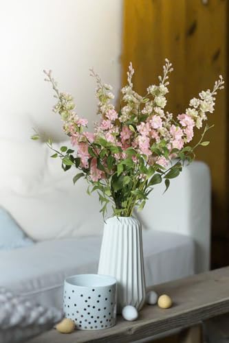 IPOPU 9Pcs Artificial Delphinium Pink Flowers Combo - 33.5" Clematis Greenery Stems, Long Stem Larkspur for Wedding Centerpieces, Bridal Bouquet, Home Party Table Decor - color: Pink