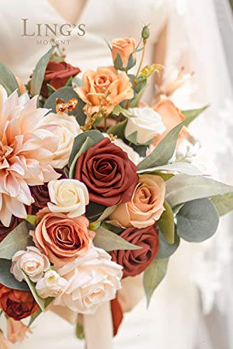 Ling's moment Artificial Flowers, 50Pcs 3" Roses in Amber Shades, Realistic DIY Foam Floral Decor for Wedding Bouquets/Centerpieces, Outdoor Party Backdrops, Room/Table, and Garden/Pot Decorations - color: Shades of Terracotta, size: 50Pcs