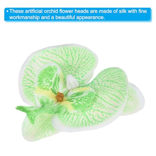 PATIKIL 7cm/2.8" Artificial Orchid Flower Heads, 20 Pack Silk Phalaenopsis Fake Butterfly Orchid Heads for Wedding Floral Bouquet Decor DIY Craft Making, Green - color: Green, size: 2.8"