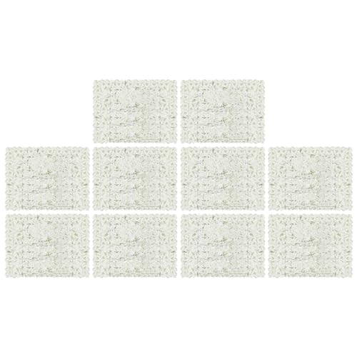 Flower Wall Panel Floral Backdrop,10 pcs 24"" X 16"" White Artificial Flower Wall Flower Panel,Silk Fabric Wall Decor for Wall Decor, Party Wedding Decor, Bridal Shower