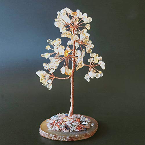 Mina Heal Healing Crystals Tree/Bonsai Tree for Home Decor, Room Decor and Office Desk, Spiritual Gifts for Energy Healing, Good Luck Gifts for Wealth & Prosperity, and Decorative Home Accessories - color: Yellow Quartz (Yellow)