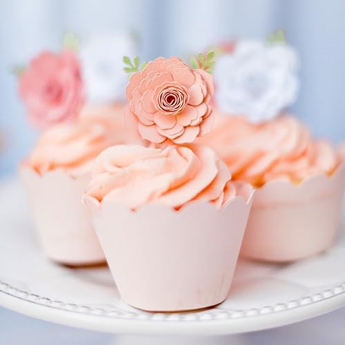 Mverse Pink Forever Rose, 3D Rolled Roses Paper Flowers Decorations for Custom Shadow Box Frame, Mini Artificial Crafts DIY Birthday Gift (18 Pieces, Light Pink) - color: 06- Soft Pink