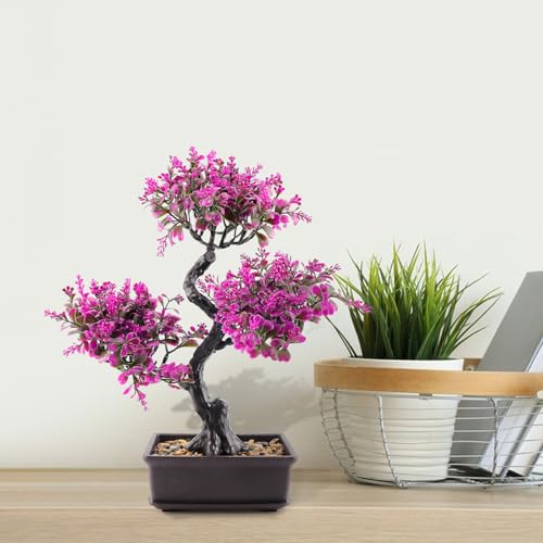 Artificial Bonsai Tree，Fake Plants Lifelike Plastic Bonsai Plant Simulation Green Plants for Home and Office Decor - color: Color 1