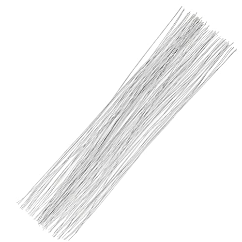 100 Pcs Floral Wire, 26 Gauge White Florist Wire - 14 Inch for Crafts, Bouquet Stem Wrapping, Wreath Making, Flower Arrangement Supplies - color: White