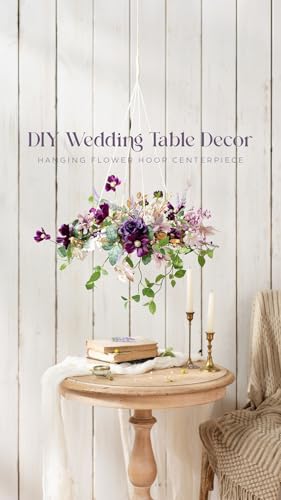Ling's moment Artificial Flowers and Greenery for DIY Lilac & Cream Deluxe Box Wedding Bouquet Centerpieces Floral Arrangement Decor - color: Prpl-lilac & Cream, size: Deluxe