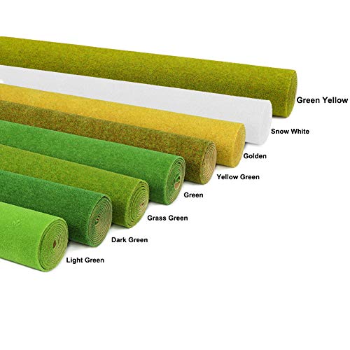 CP103 Artificial Model Grass Mat Trains Green Yellow 40x100cm or 15.7''x 39'' for Decoration Craft Scenery Model DIY - color: Green Yellow