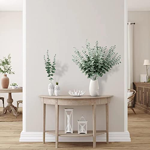 Sggvecsy 36pcs Eucalyptus Stems Decor Artificial Eucalyptus Leaves Faux Eucalyptus Stems Real Touch Fake Greenery Branches for Wedding Flower Bouquet Centerpiece Home Office Decoration