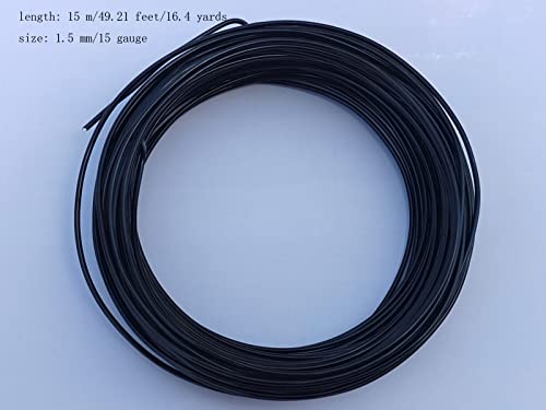 15 Gauge Anodized Aluminum Wire 49 Feet for Jewelry Making Craft DIY（1.5mm,Black,41510） - color: Black, size: 15 Gauge