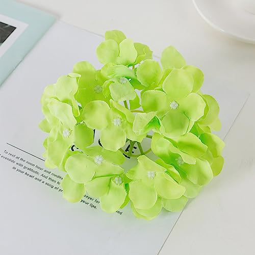 FagusHome Silk Hydrangea Heads 36 Pcs Artificial Flowers Heads and 3 Dozens Stems Fake Hydrangea Flowers with Stems for Home Wedding Decor (Green) - color: Green