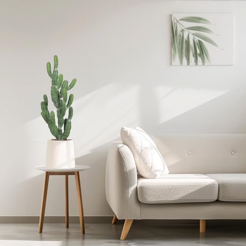 Artificial Cactus Plant 32 Inch Faux Desert Cacti Fake Cactus Potted Plant with Black Planter for Home Garden Office Indoor Outdoor Decoration