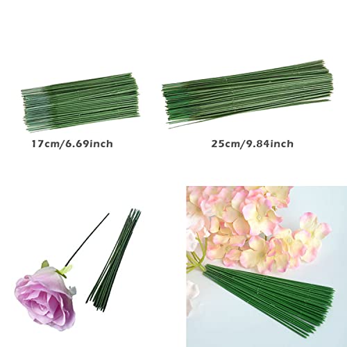 100 pcs Plastic Floral Stem 7.87 inch/20cm, Artificial Flower Rod Flower Stem Wire Making Accessories, DIY Crafts Bouquet Stem Flower Arrangements Decor Supplies (Green - 20 cm)