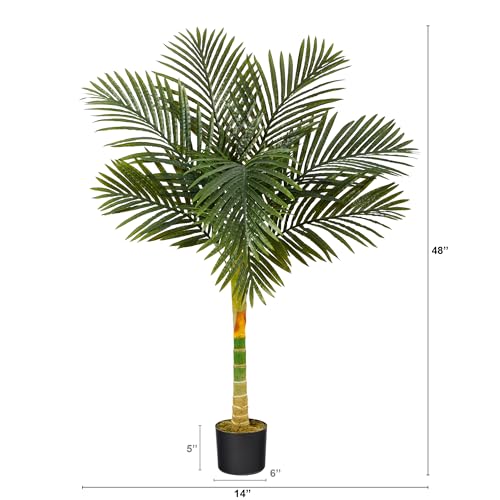 Nearly Natural 4ft. Golden Cane Artificial Palm Tree - color: Single Stalk, size: 4ft