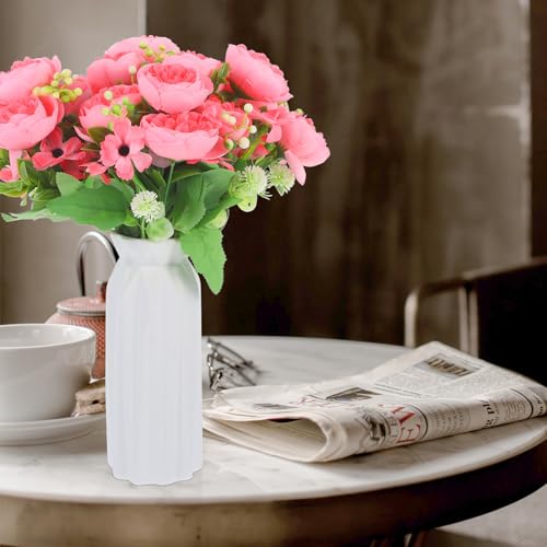 Toyvian 4pcs Artificial Peony Flowers with Long Stem Simulation Flower Bouquet Pink for Wedding Home Décor Photography Prop
