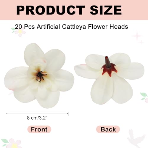uxcell 20 Pcs Artificial Cattleya Flower Heads, Fake Cattleya Heads Bulk Artificial Flowers for DIY Wedding Bouquets Centerpieces Party Home Decorations, Autumn White - color: Autumn White
