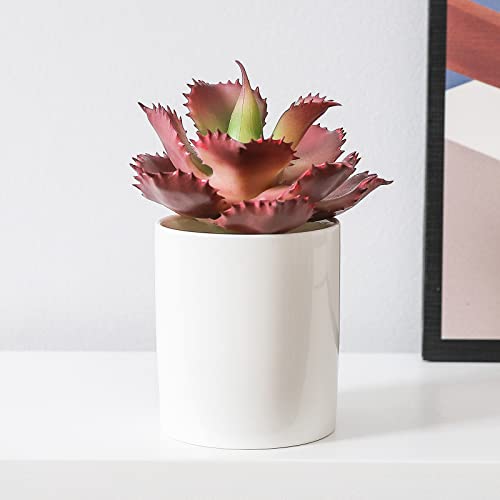 Duovlo Artificial Succulent Plant 7.08 Inch Faux Succulents Agave potatorum Flower Arrangement Craft Wall DIY Materials Pack of 2 (Dark Purple) - color: Dark Purple