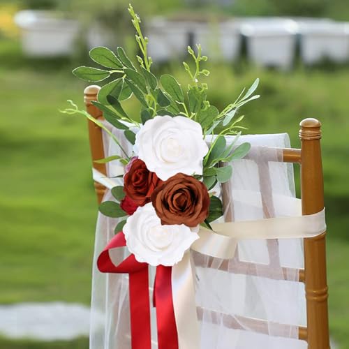 20pcs White Roses Artificial Flowers Fake Roses Real Looking Silk Flowers Bulk Big Faux Roses with Stems for Wedding Centerpieces Table Home Party Decor Bridal Floral Arrangements (White) - color: White