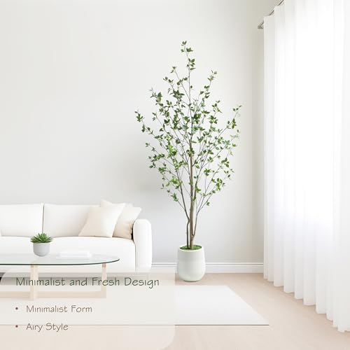 Bellacat 7ft Artificial Citrus Tree with Lifelike Leaves, 84in Faux Citrus Tree with Realistic Trunks, Fake Citrus Tree for Home Office Living Room Bedroom Porch Decor. - color: Black, size: 7ft