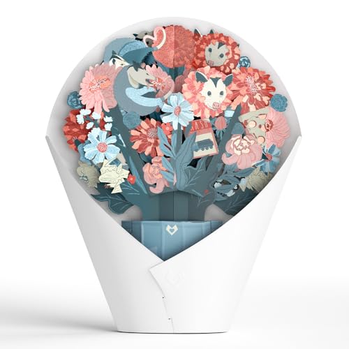 Lovepop Everyday Pop-Up Bouquet with Glitter Details - 3D Greeting Cards for Boys, Girls, Men, Women - Party Possums - 12" Glitter Bouquet - Blank Notecard & Envelope Included - color: Party Possums Glitter Bouquet