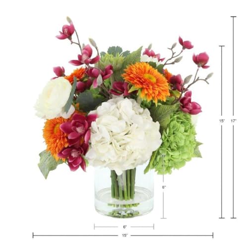 Flourish Your Own Way, Faux Floral Arrangement, Large-Size Premium Artificial Indoor Flower Display with Beautiful Blooms and Foliage That Lasts Forever - High Energy Natural Looking Floral - color: Flourish Your Own Way