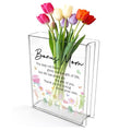 Bonus Moms Book Flower Vase Mothers Day Birthday Thank You Gifts for Stepmom Bonus Stepped Up Mom Mother from Daughter Son Cute Acrylic Book Shaped Vase Decor for Home Office Table Shelf Vase 3807 - style: Mediterranean
