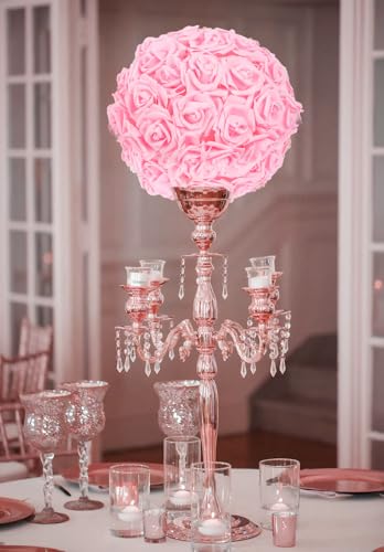 IPOPU Artificial Rose Flower Heads, 100pcs Real Looking Light Pink Foam Fake Roses for DIY Wedding Baby Shower Centerpieces Arrangements Party Tables Home Decorations (Light Pink, Stemless) - color: 100pcs Light Pink