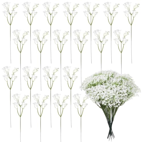 150 PCS Babys Breath Artificial Flowers, 11.4inch White Starry Flower for Wedding Decoration, AReal Touch Faux Babies Breath Gypsophila Bouquet for Wedding Floral Arrangement Party Home Decor